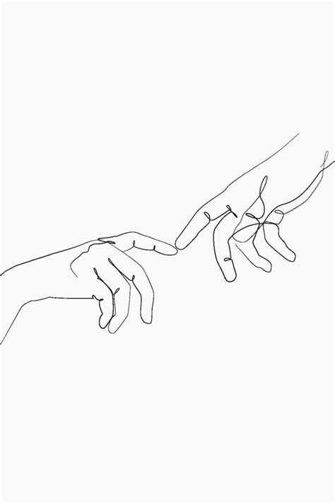 Minimalist Line Drawing Of Hands Minimalist Art Print Minimalist