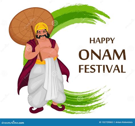 King Mahabali. Happy Onam Festival in Kerala Stock Vector - Illustration of festival, happy ...