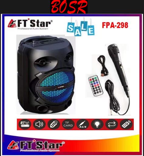 Ft Star Fpa Trolley Speaker With Usb Tf Fm Bt Free Wired Mic Remote