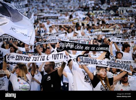 Reggio Emilia Italy 11 June 2023 Fans Of Spezia Calcio Show Their