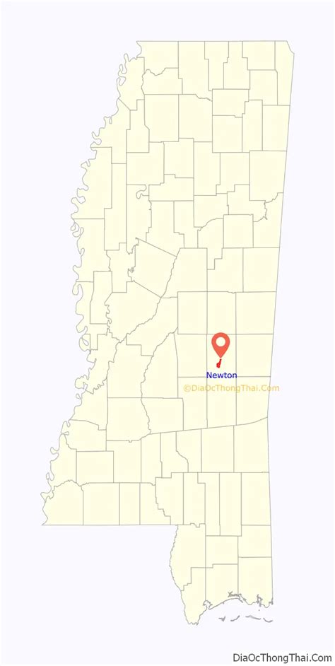 Map of Newton city, Mississippi - Thong Thai Real