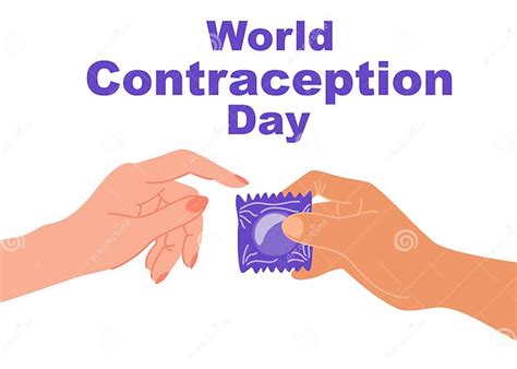 World Contraception Day Hand Holding Condom Package Safe Sex Leaflet