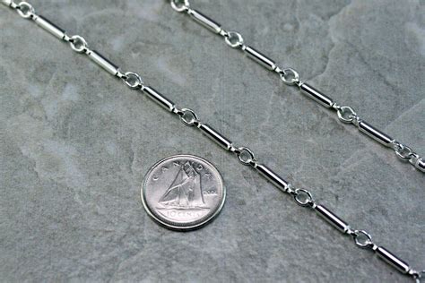 Sterling Silver Link Bar Chain Etsy