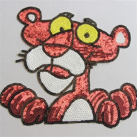 Cartoon Panther Sequined Applique Patchpaillette Etsy