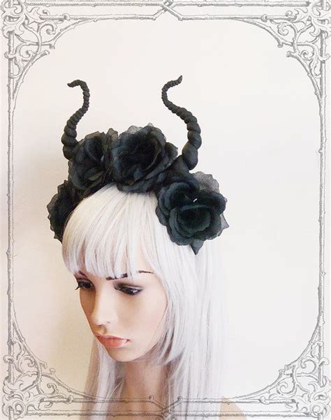 Malificent Horns Horn Headdress Horror Gothic Horn Headdress Horns Black Horns Flower