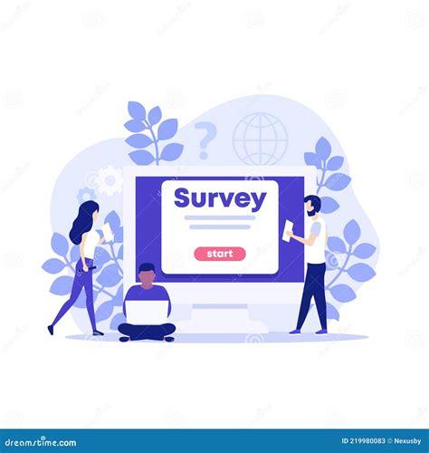 Online Survey Vector Illustration With People Stock Vector