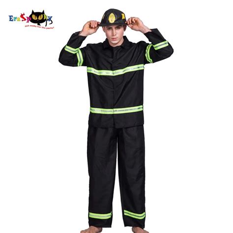 Plus Size Fire Fighter Cosplay Adult Fireman Uniform Halloween Costume