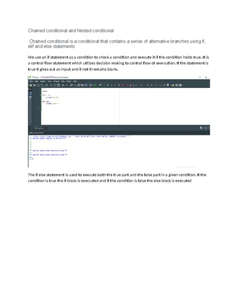 Chained Conditional And Nested Conditional It Is A Control Flow