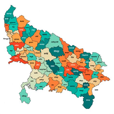 Uttar Pradesh District Map In Hindi 45 OFF