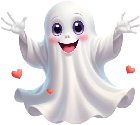 Cheerful Ghost For Joyful Halloween Art 49954605 PNG