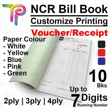 Pre Order Customize Printing Days Ncr Bill Book Payment Voucher