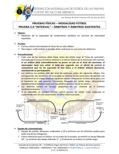 pruebas físicas modalidad fútbol prueba 2 0 interval