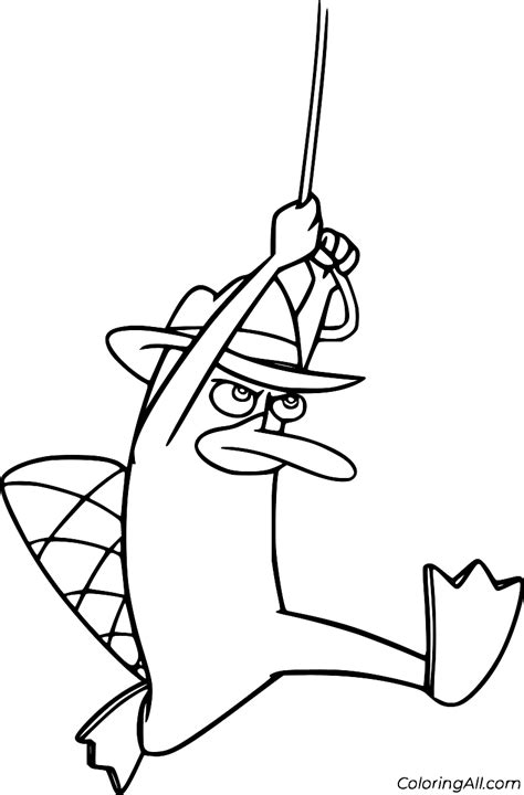 Perry Jumping Coloring Page Coloringall