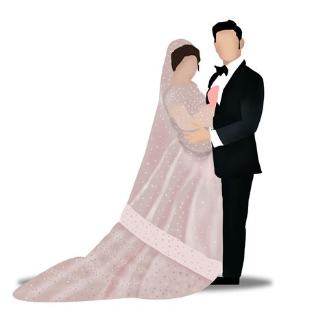 Wedding caricature happy bride and groom stock illustration 25062722 PNG