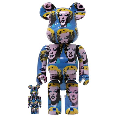 Medicom Andy Warhol Marilyn Monroe Bearbrick Figure Set Blue