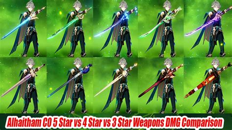 Alhaitham C Star Vs Star Vs Star Weapons Dmg Comparison Spread