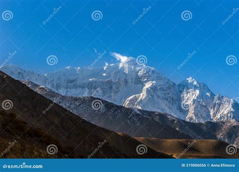 Mt Nilgiri View From Kagbeni Village Stock Photo Image Of Natural