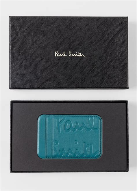 Paul Smith Native Union Teal Leather Magsafe Iphone Wallet