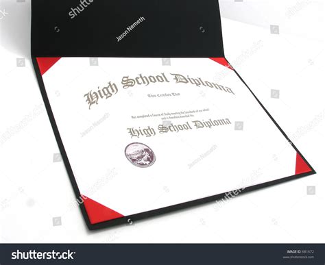 Isolated Generic High School Diploma In A Small Diploma Frame Stock Photo 681672 : Shutterstock