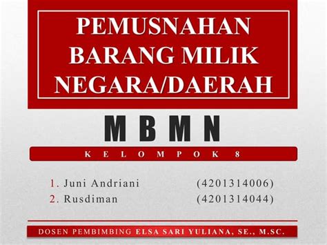 Pemusnhan Barang Milik Negara Ppt Free Download