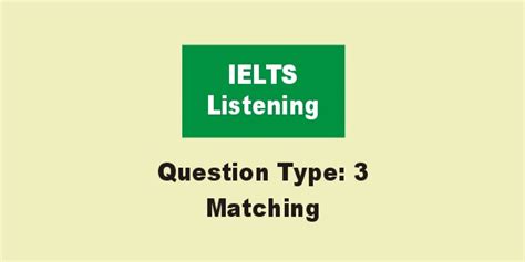 IELTS Listening Question Type 3 Matching In Section 3 PROFNAEEM