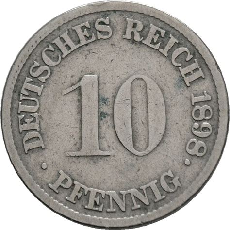 10 Pfennig 1898 G mit großem Adler in s ss J 13