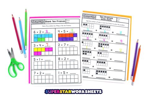 Ten Frame Worksheets - Superstar Worksheets