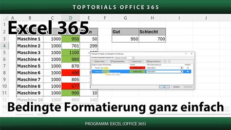 Bedingte Formatierung Ganz Einfach Excel 365 Tutorial YouTube