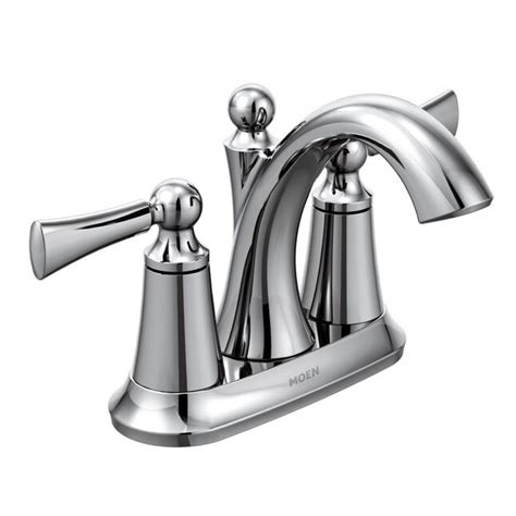 Moen Wynford Chrome 4 In Centerset 2 Handle Watersense Bathroom Sink Faucet With Drain And Deck