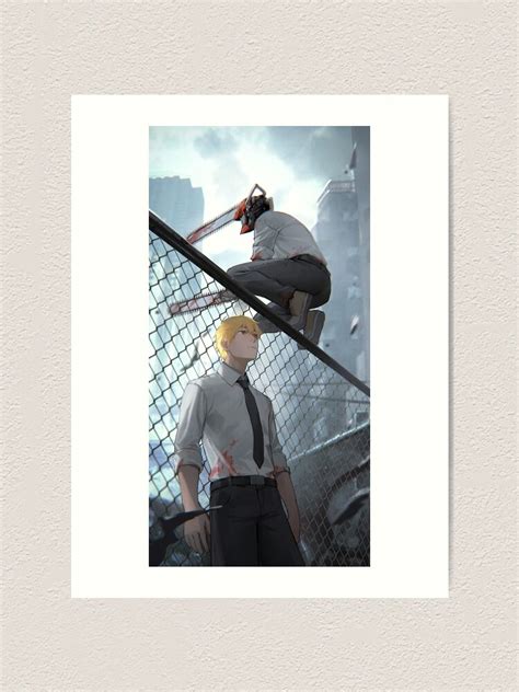 Denji And Chainsaw Man Art Print For Sale By Kevinpricew Redbubble