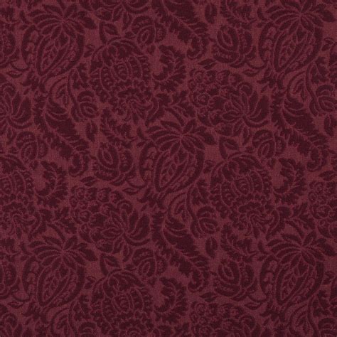 Burgundy Red Rust Brocade Matelasse Damask Jacquard Upholstery Fabric