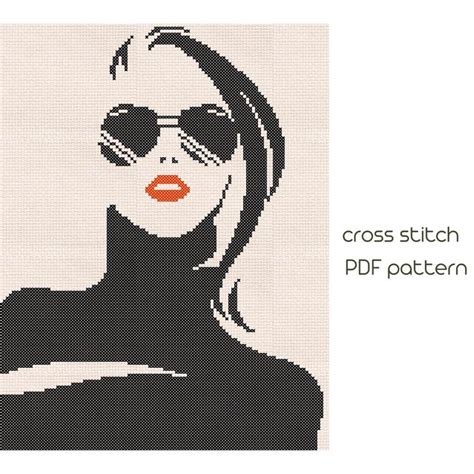 Pop Art Cross Stitch Lady Cross Stitch Pattern PDF Pattern Inspire