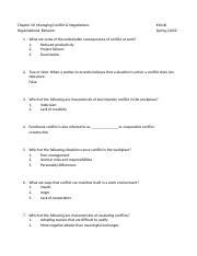 Chapter 10 Managing Conflict Negotiations Docx Chapter 10 Managing