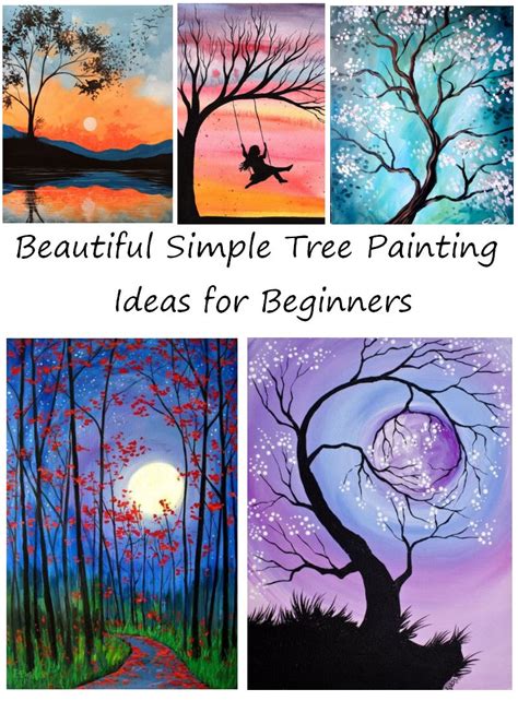 Beautiful Simple Tree Painting Ideas for Beginners, Easy Tree Painting ...