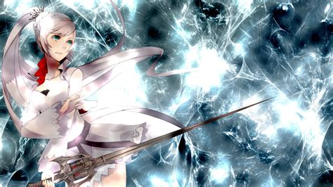 Women With Swords Long Hair Anime Rwby Weiss Schnee Anime Girls