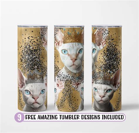 Sphynx Gloden Tumbler Wrap Naked Cat 20oz Tumbler Wrap Seamless Wrap