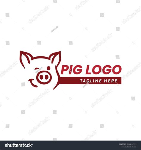 Pig Pork Logo Design Vector Stock Vector Royalty Free 2200207299