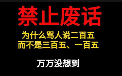 禁止废话：为什么骂人是说二百五，不是三百五、一百五呢，万万没想到 哔哩哔哩