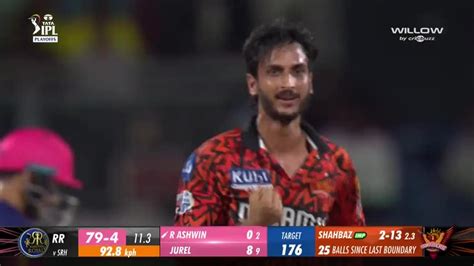 Shahbaz Ahmed To Ravichandran Ashwin Wicket Caught Srh Vs Rr