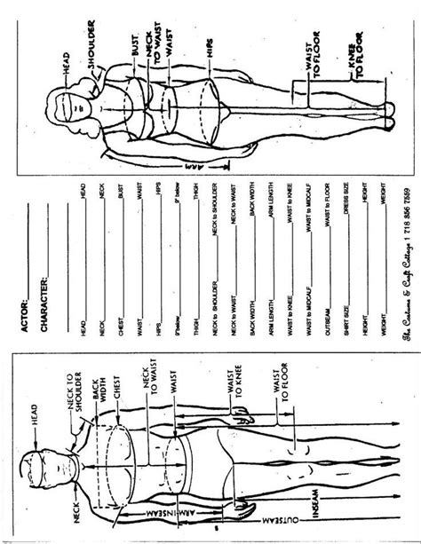 Free Printable Body Measurement Chart For Sewing