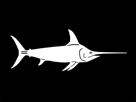 Swordfish Sticker White Vinyl Decal Fish Sticker Made In Etsy