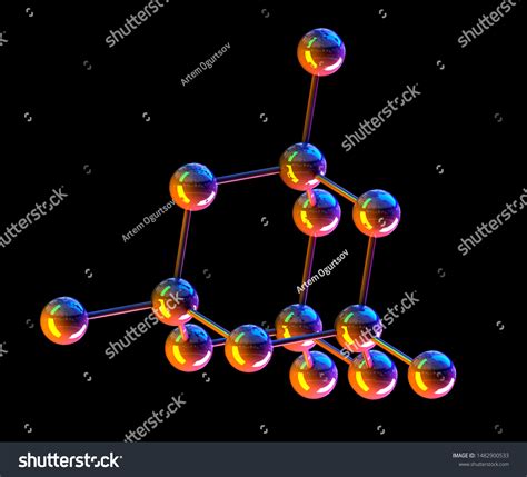 Molecular Structure Diamond 3d Render Atomic Stock Illustration