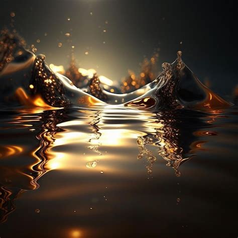 Premium Photo | Splashes of water in the golden rays of the sun