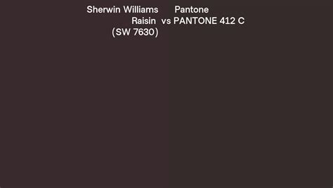 Sherwin Williams Raisin Sw 7630 Vs Pantone 412 C Side By Side Comparison