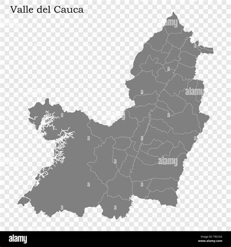 High Quality Map Of Valle Del Cauca Is A State Of Colombia With