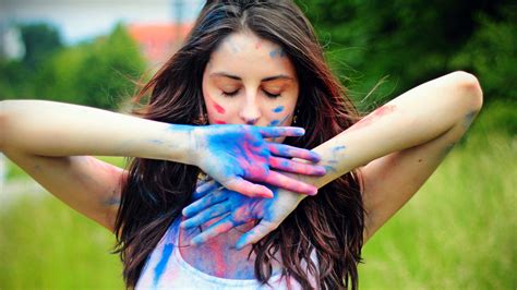 Fond d écran Coloré femmes maquette herbe la photographie La