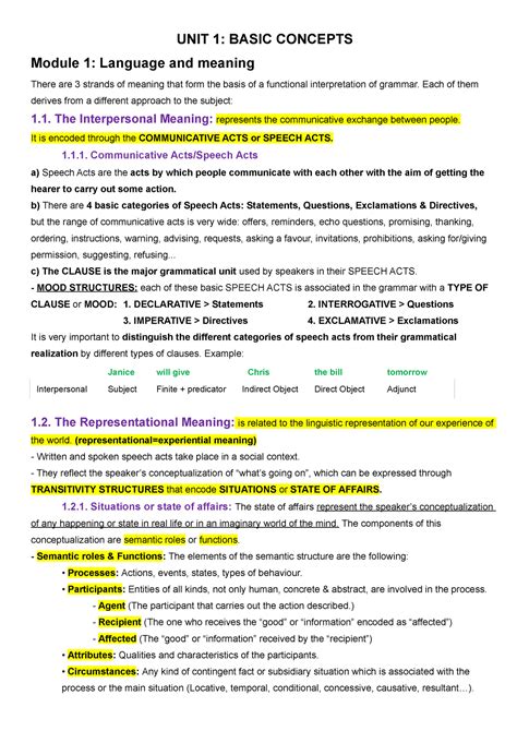 Unit 1 Basic Concepts My Summary Unit 1 Basic Concepts Module 1