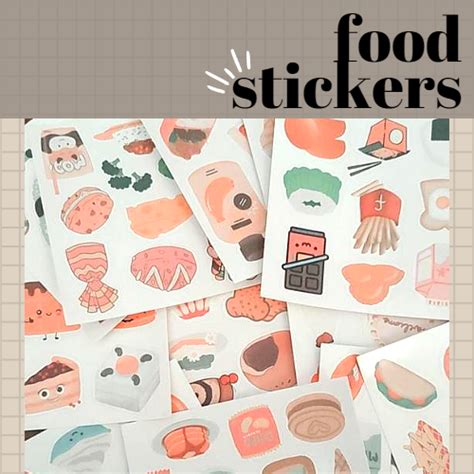 Food Sticker Stiker Makanan Aesthetic Stiker Jurnal Memo Scrapbook Lazada Indonesia