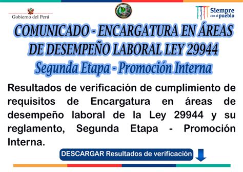 ENCARGATURA 2023 SEGUNDA ETAPA PROMOCIÓN INTERNA UGEL de Abancay