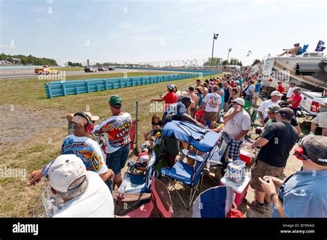 Nascar Fans Watching The Race Stock Photo Alamy
